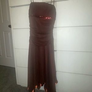Brown & orange-gold vintage dress